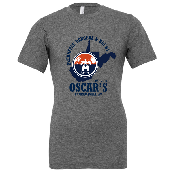 Oscar's WV Grey Tee Orange/Navy Logo